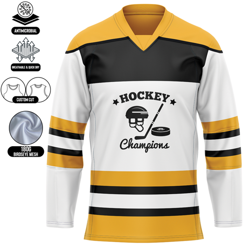 Premium Full Sublimation Ice Hockey Jersey - Birdseye Mesh - Men's, Kids' 4