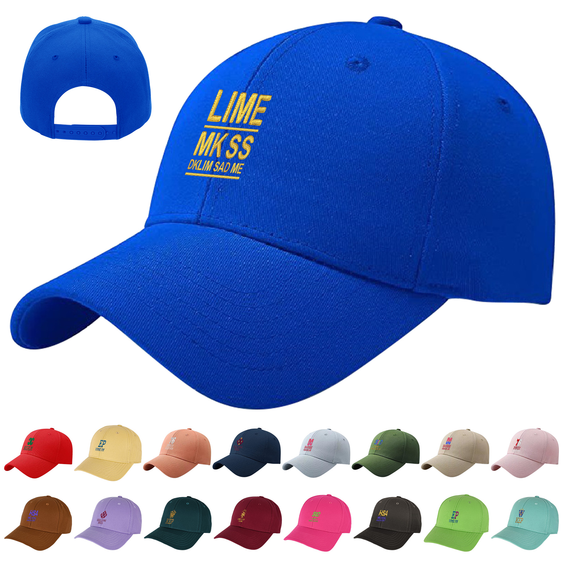 Classic 6-panel Curved Brim Baseball Cap With Plastic Snapback Clousure (MOQ: 1pc) 7