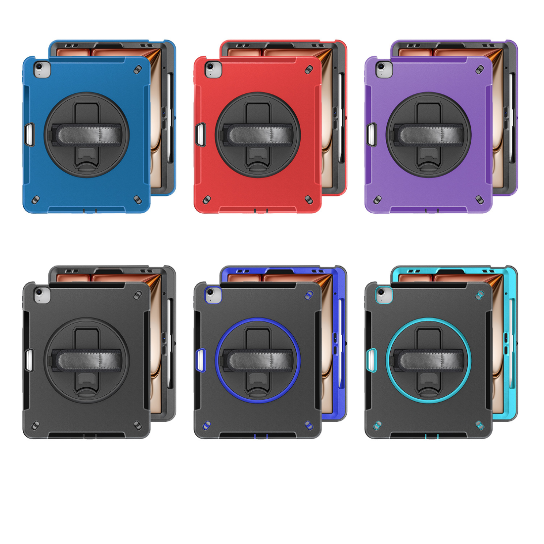iPad Air 13 M2 Adjustable Hand Strap Rugged Case 3