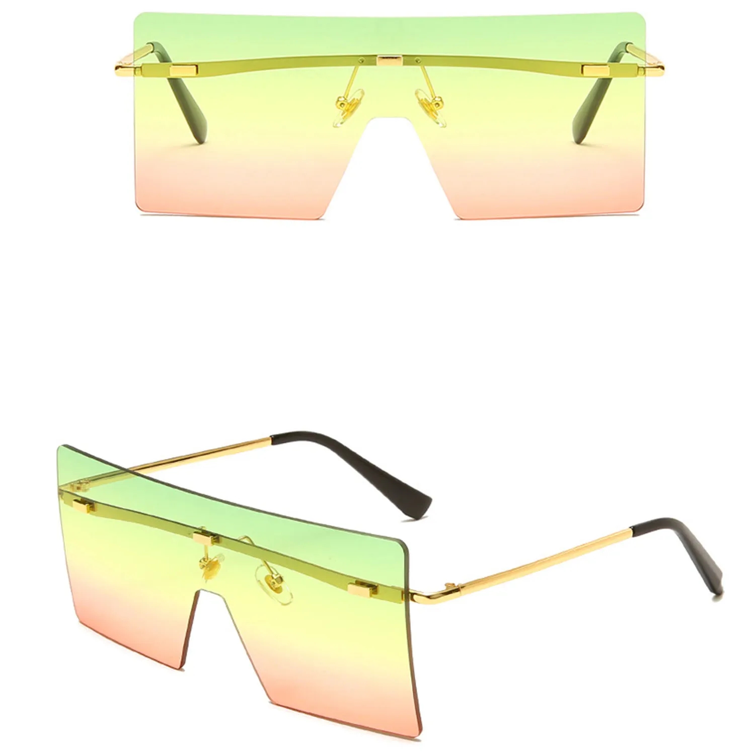Retro Rimless Rectangle Sunglasses 5