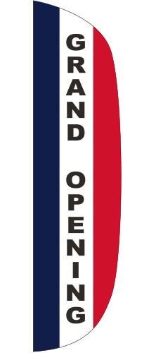 "GRAND OPENING" 3' x 12' Message Flutter Flag 1