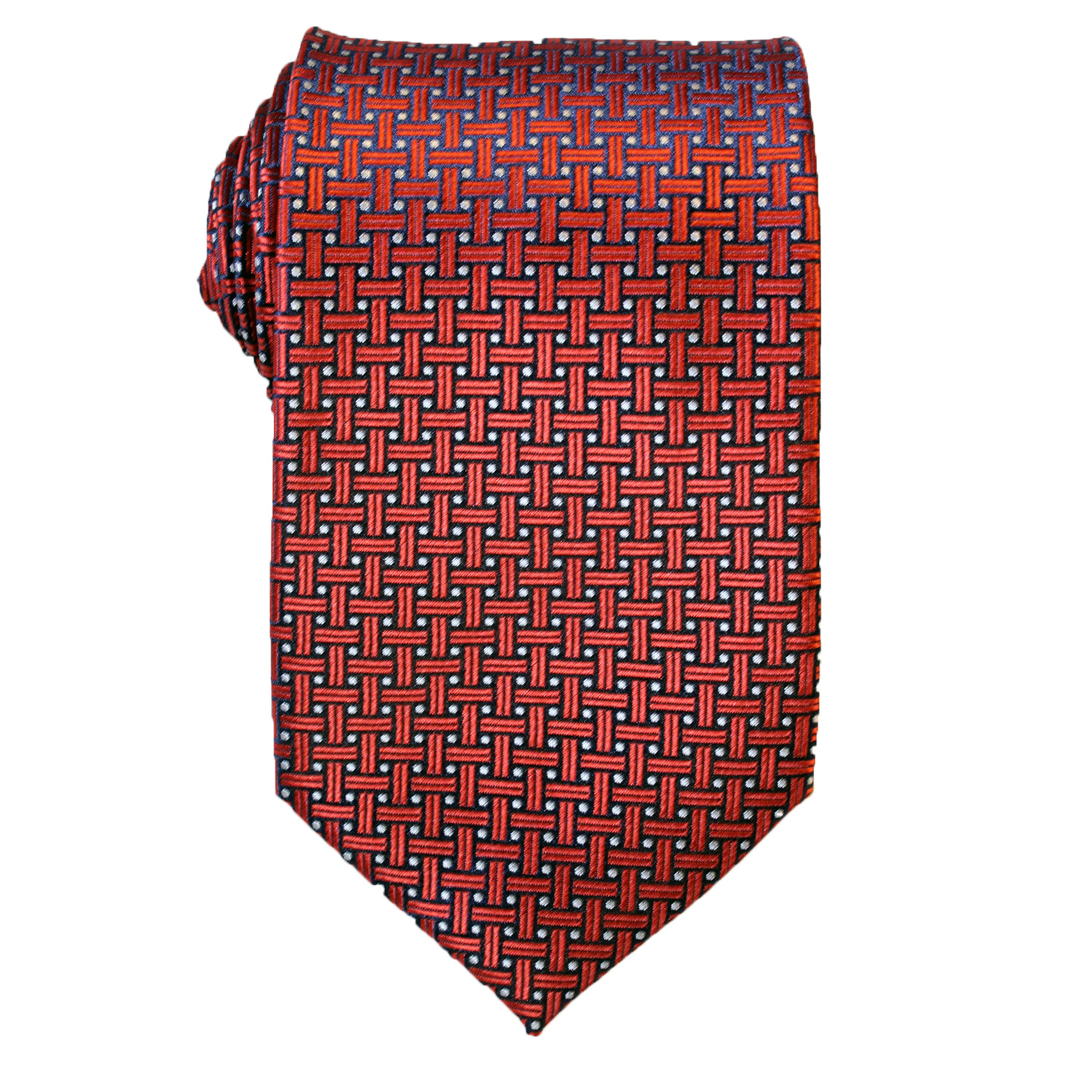 Classic Grid Red Tie 2