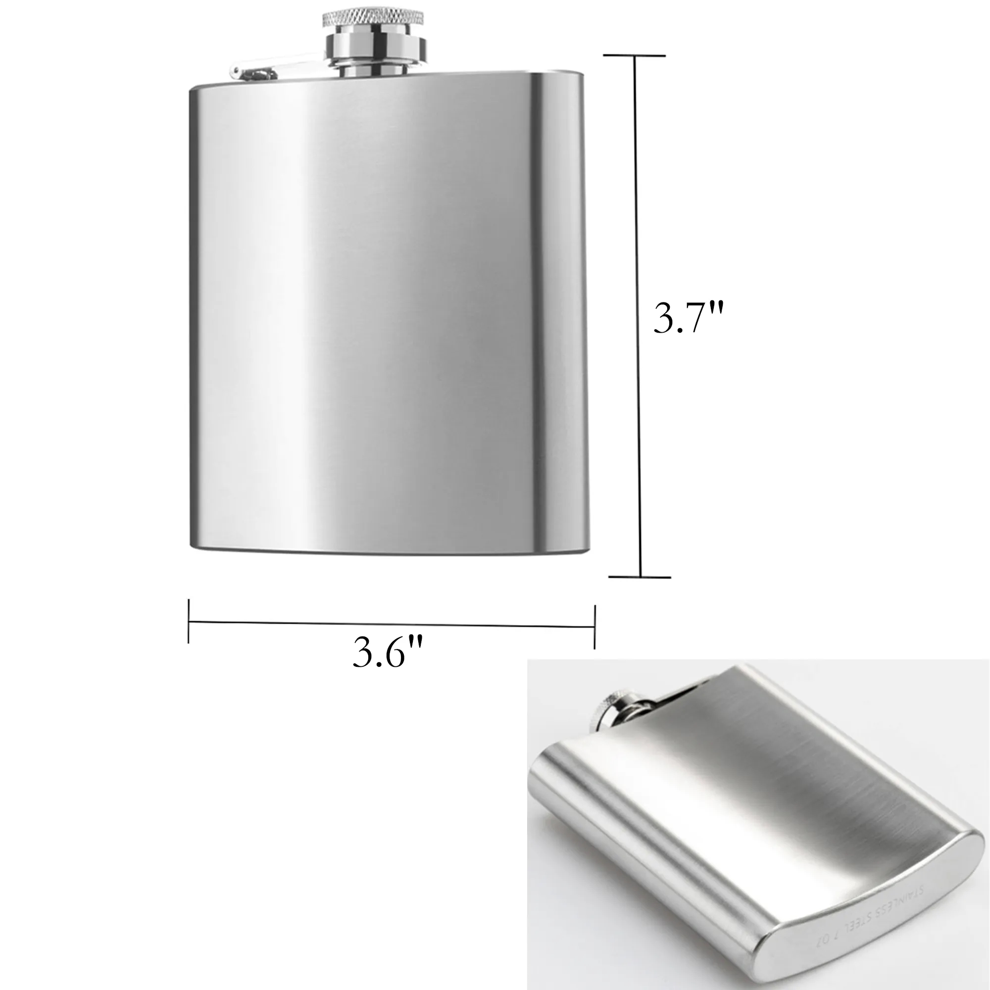 MOQ20 6oz Stainless Steel Hip Flask For Liquor 3