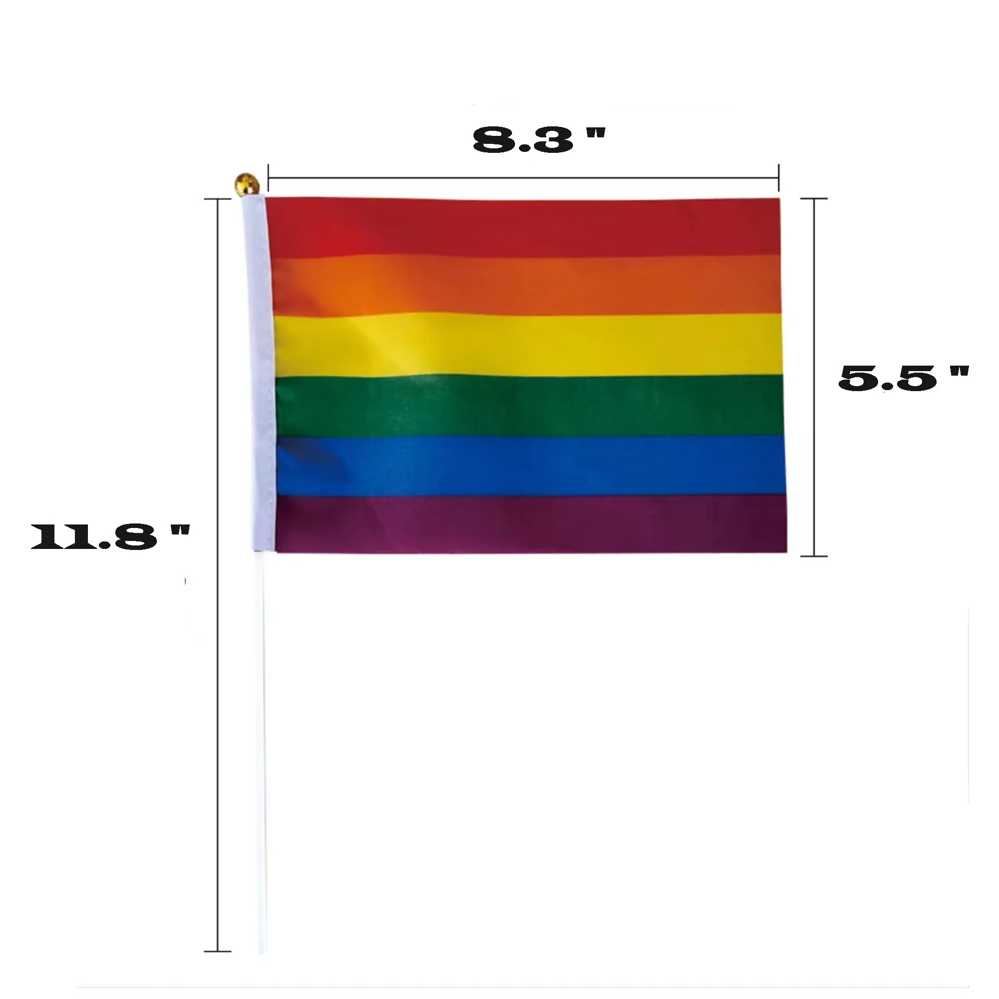 Rainbow 8.3"x5.5" Nylon Outdoor Flag 3