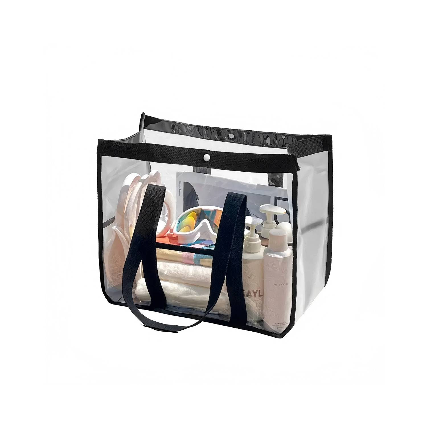 Clear Waterproof PVC Tote Bag Large Size for Beach & Travel 2
