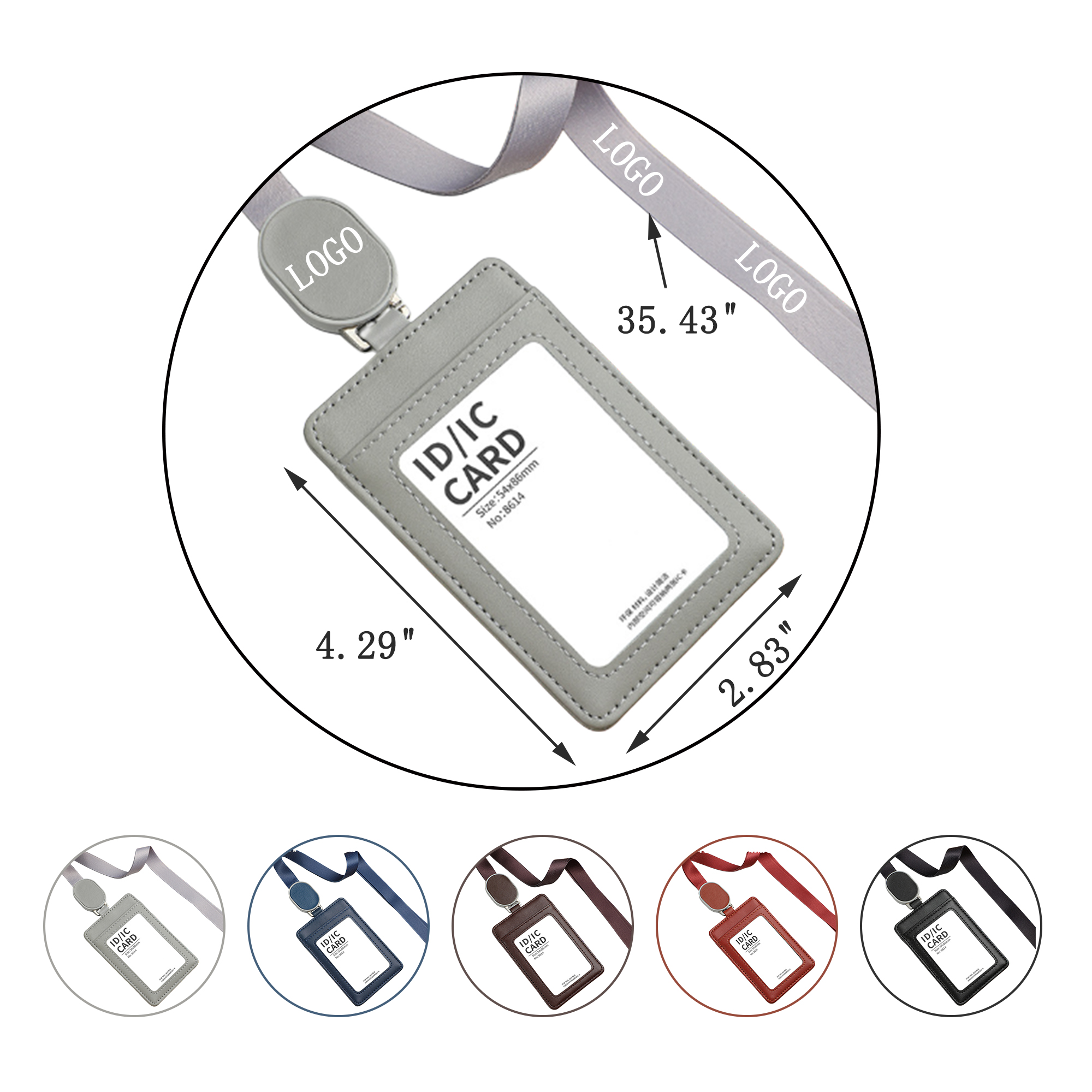 Drawstring Leather ID Card Holder 1