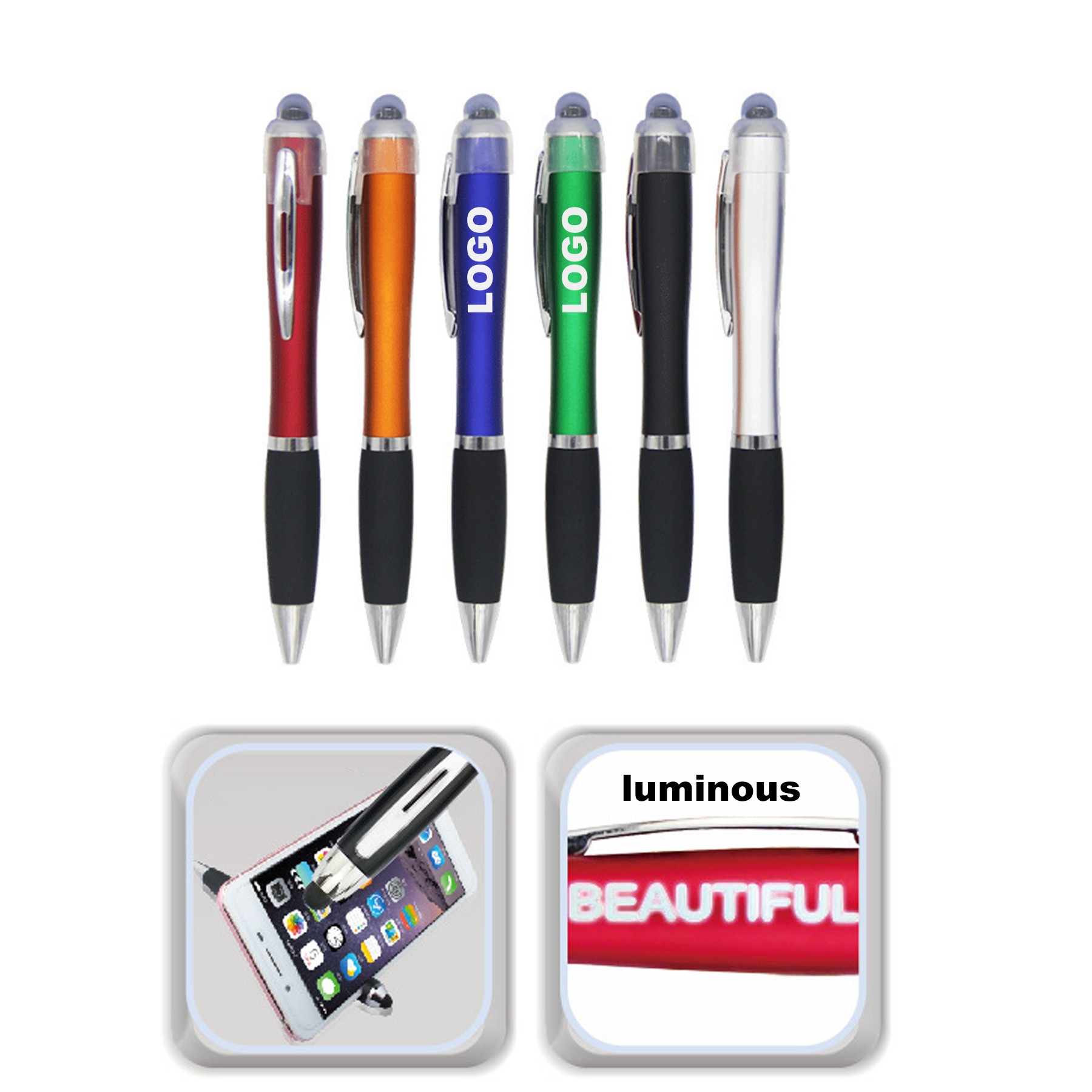 Light Up Logo Gourd Shape Touch Pen 2