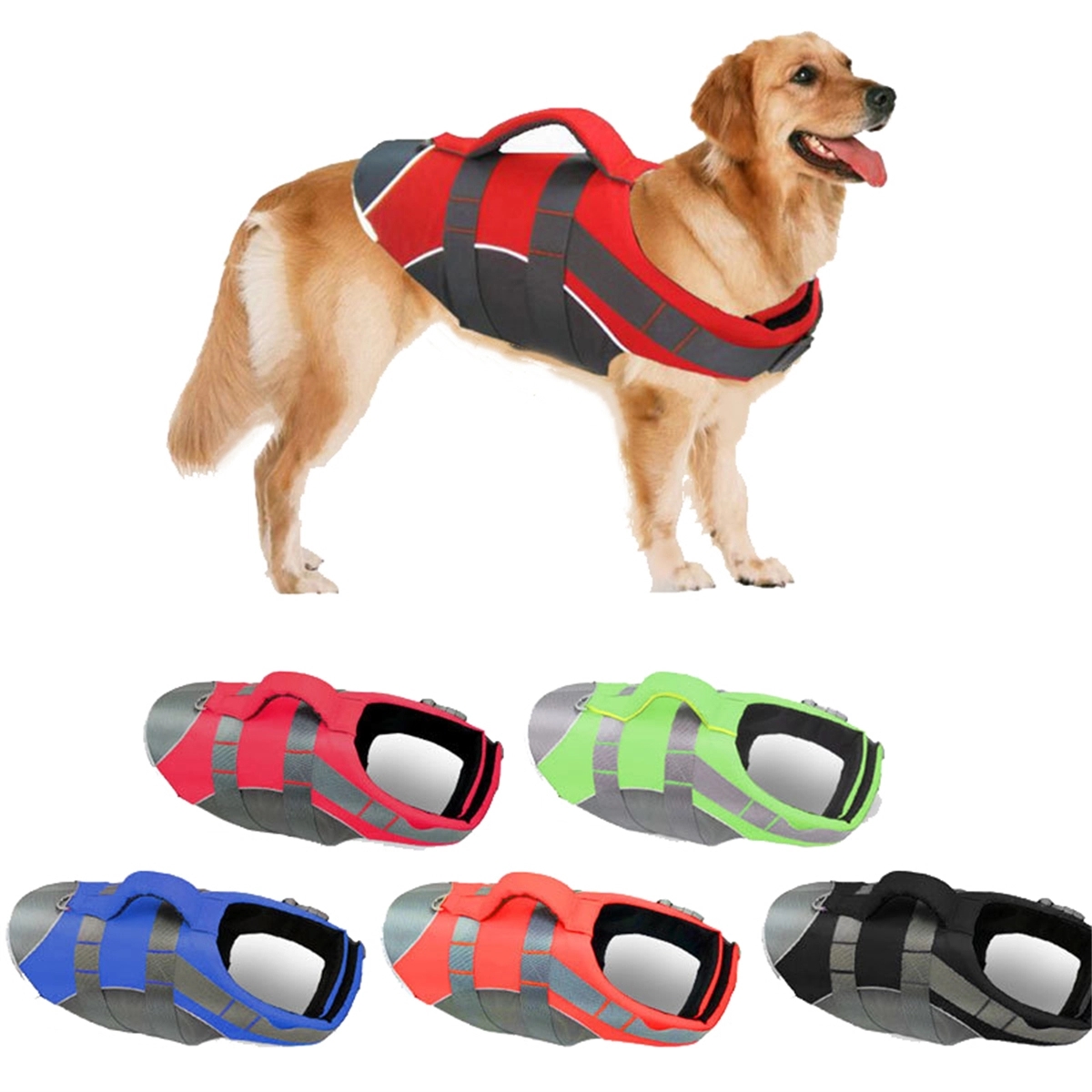 Dog Life Jacket With Reflective Stripes 1