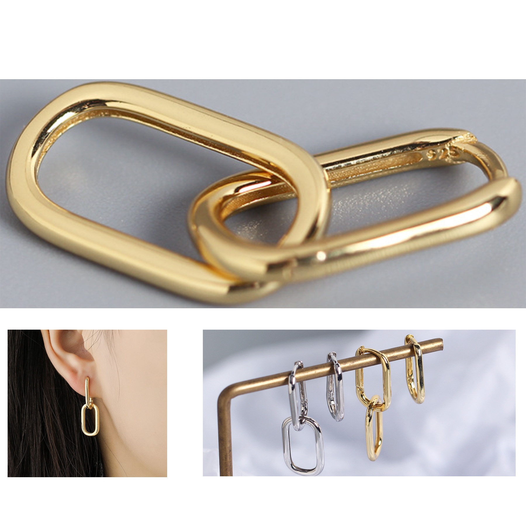 Gold Convertible Link Earrings 3