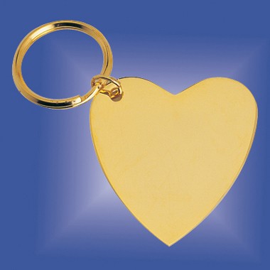 GOLD PLATED BRASS HEART KEYRING 2