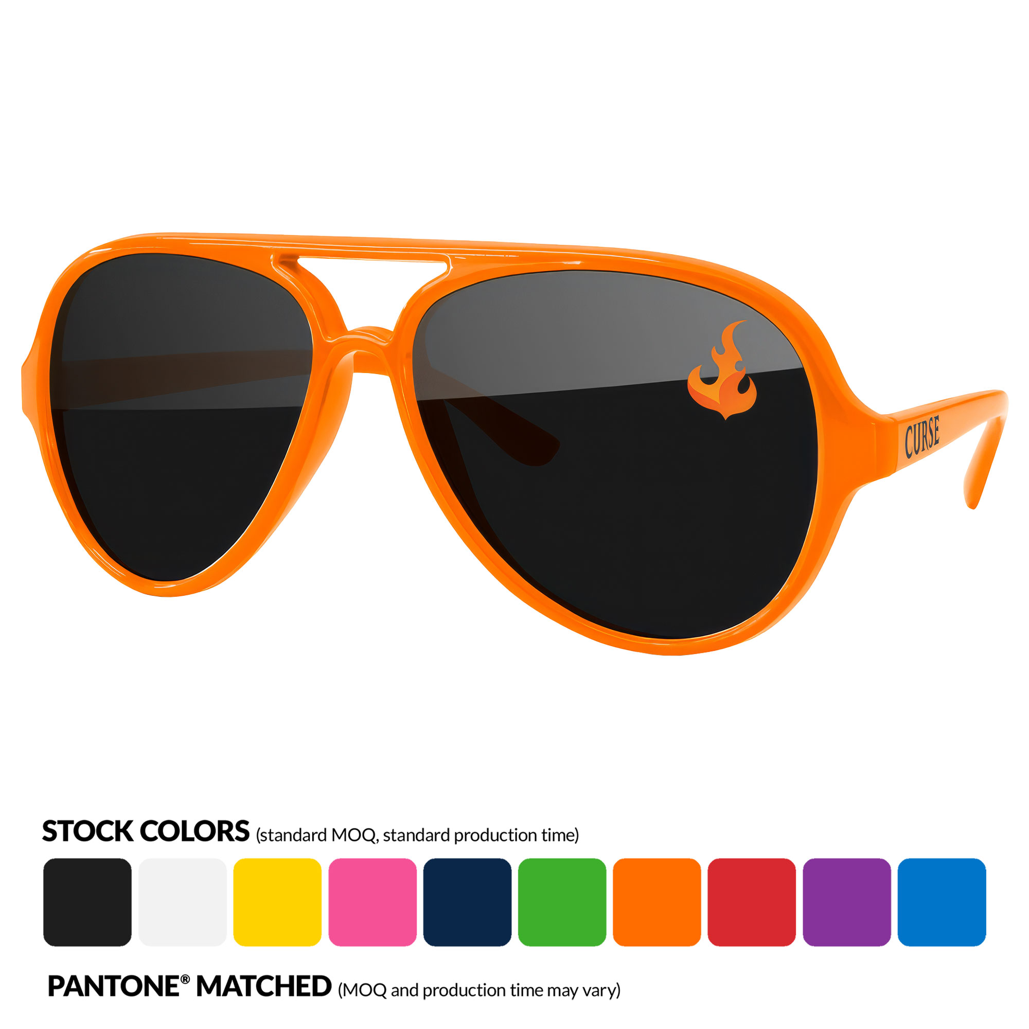 Aviator Sport Sunglasses w/ Corner Lens and Arm Imprints 5