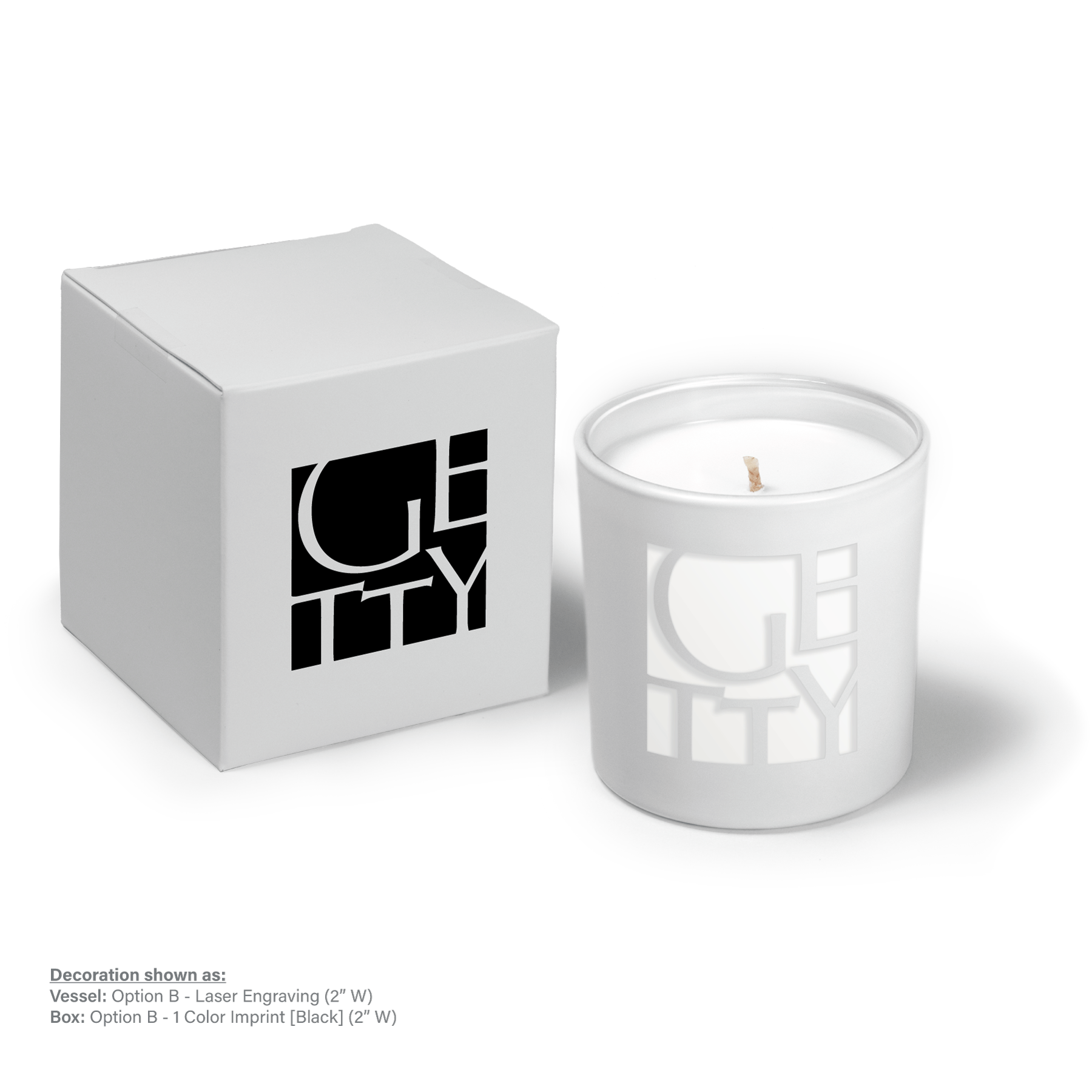 9 oz White Candle with Gift Box Engraved