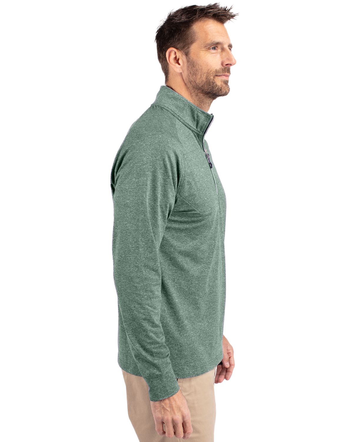 Cutter & Buck Adapt Recycled Soft Knit Stretch Mens Big & Tall Heathered Quarter Zip Pullover Big & Tall 54