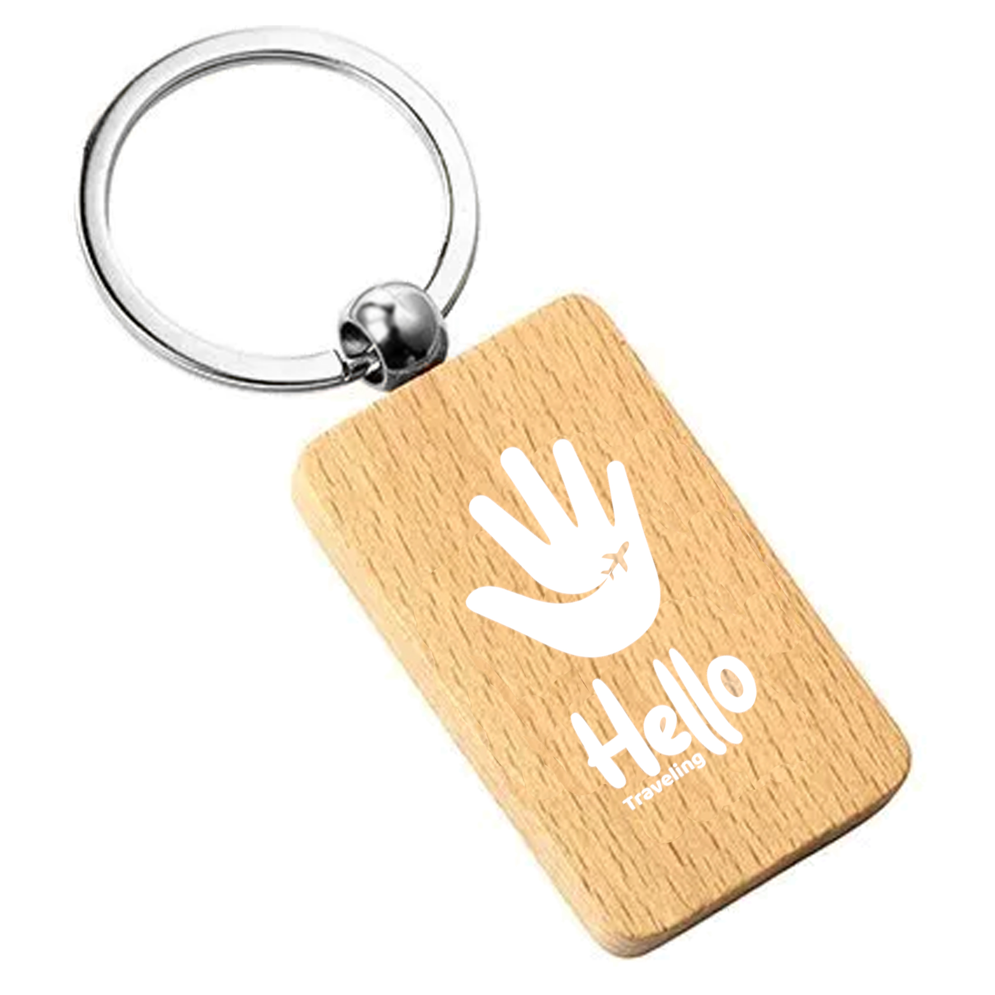 Wood Euro Key Ring 2
