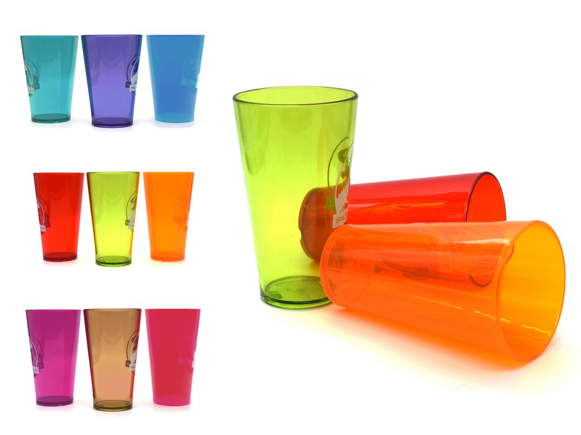 Custom 16 oz Plastic Cups Reusable Drink Tumblers 2