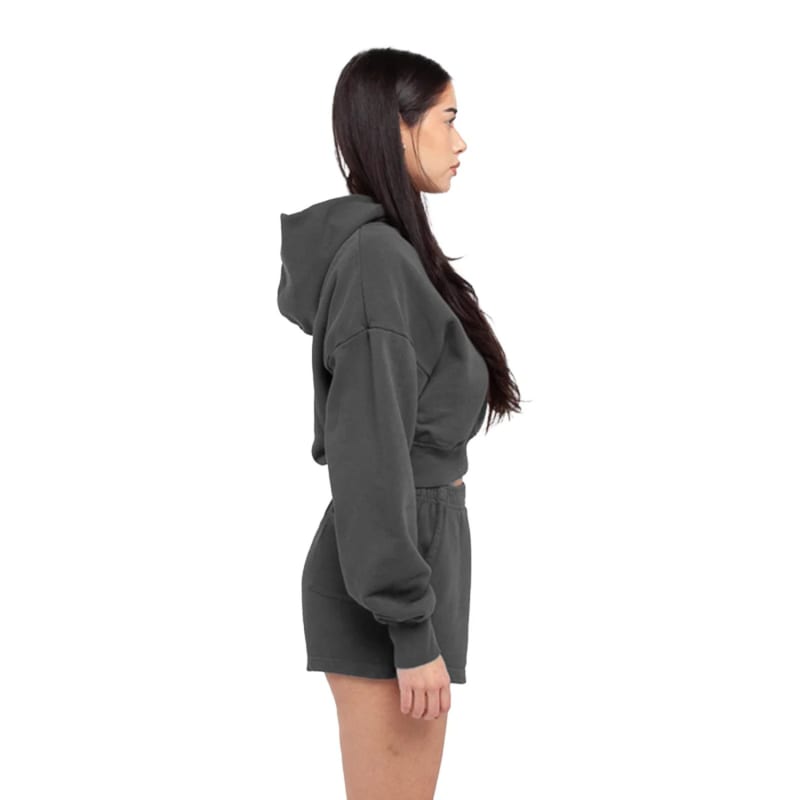Shaka Wear Ladies' Garment Dye Crop Hooded Sweatshirt, custom hoodie or sweatshirt with logo imprint 7