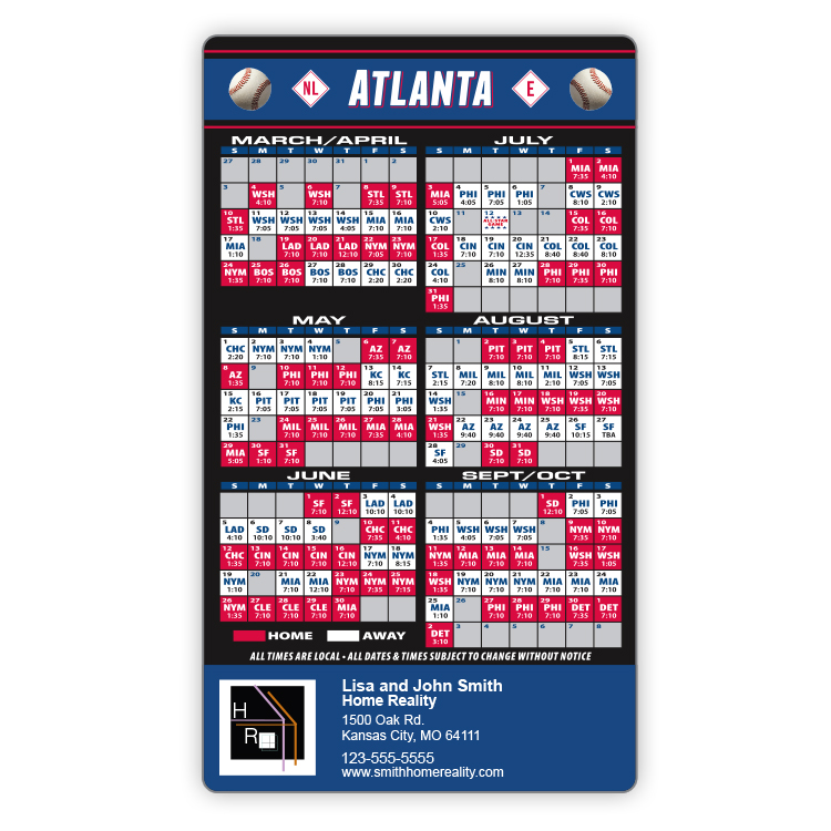 Magnet Sport Schedules - 4x7 Baseball Round Corners - 25 mil. 3