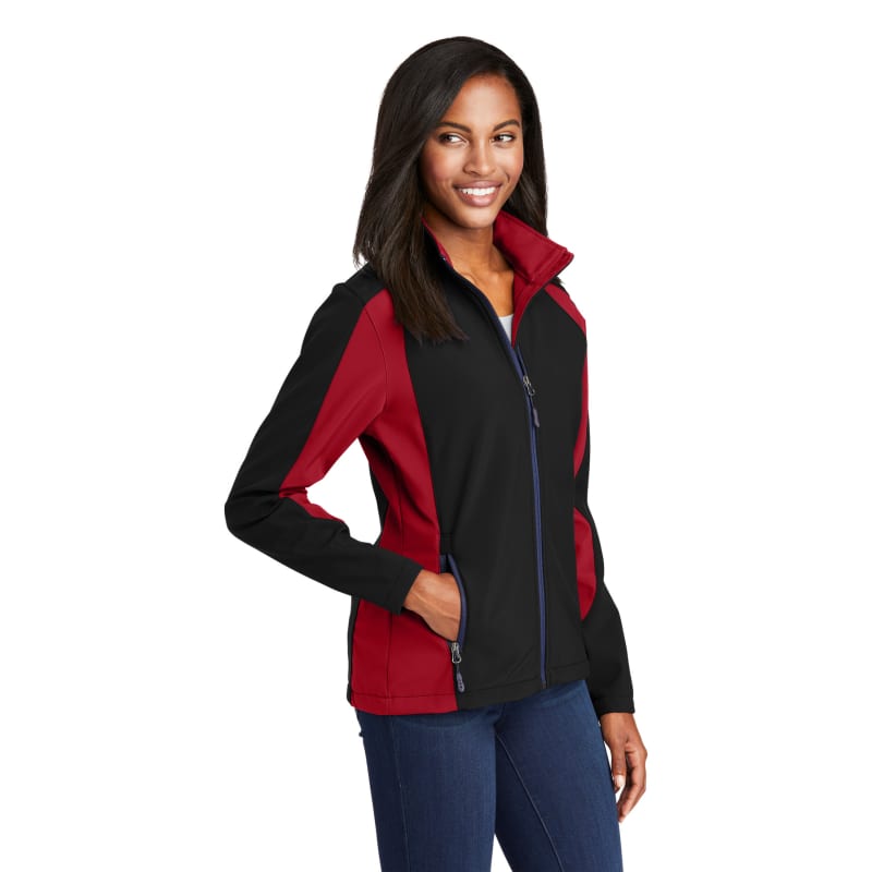 Sport-Tek Women's Colorblock Soft Shell Jacket. 7