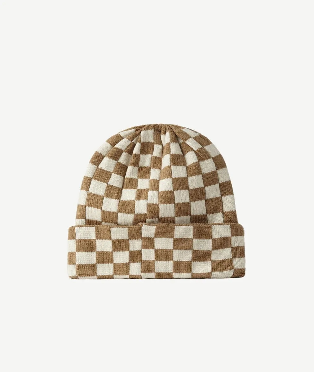 Checkered knit cap 6