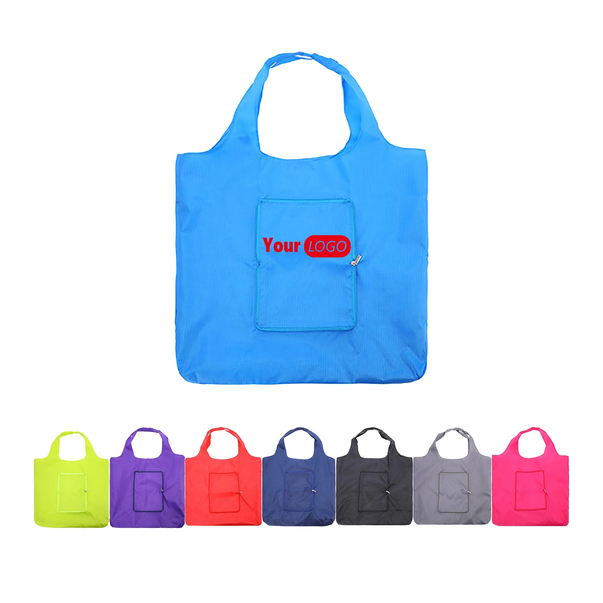 Portable Eco Tote Foldable Grocery Shopping Bag Reusable, custom tote bag with logo imprint 9