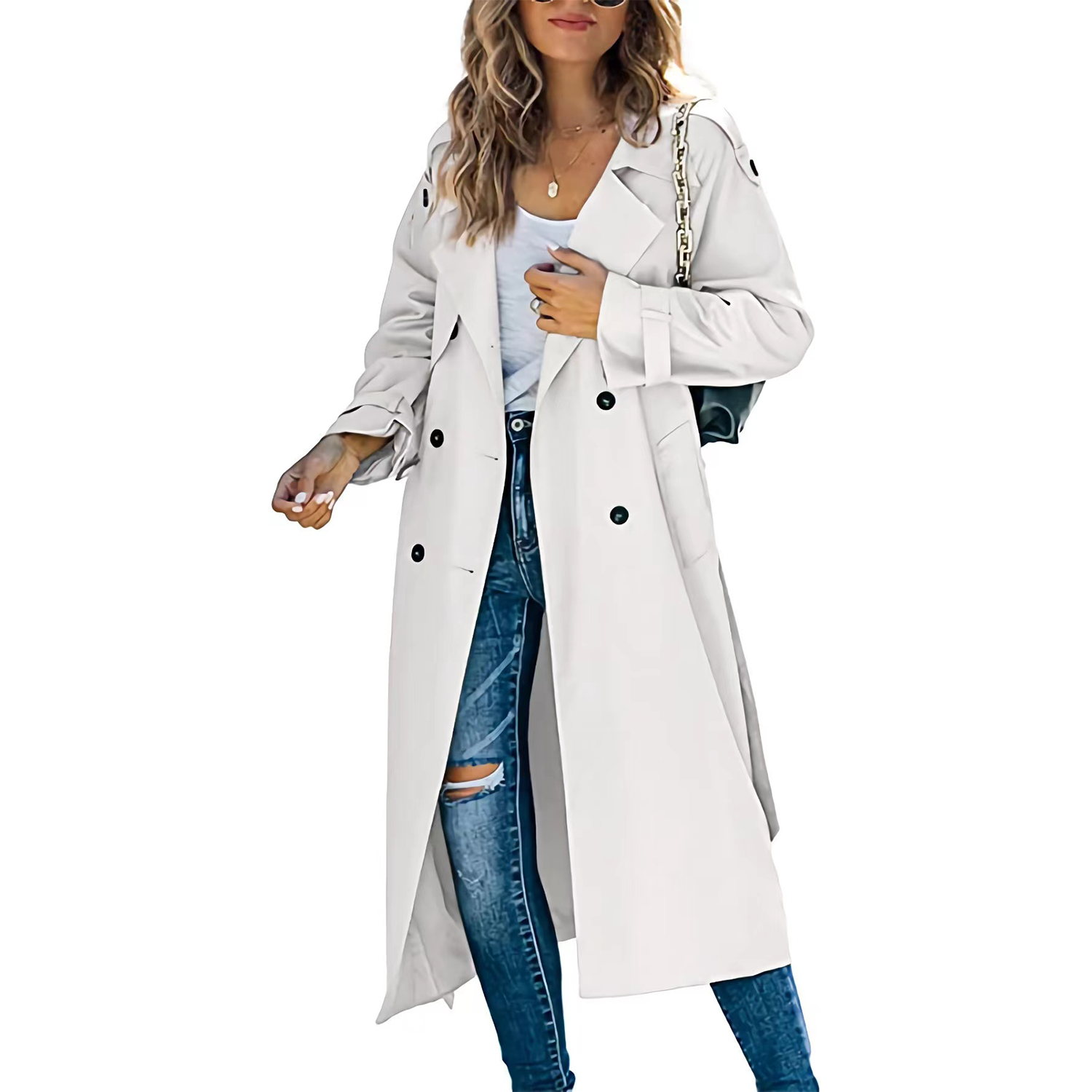 Women's Solid Color Long Coat 5