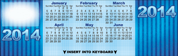 CALENDAR - Beautiful Blue Keyboard Calendar 2