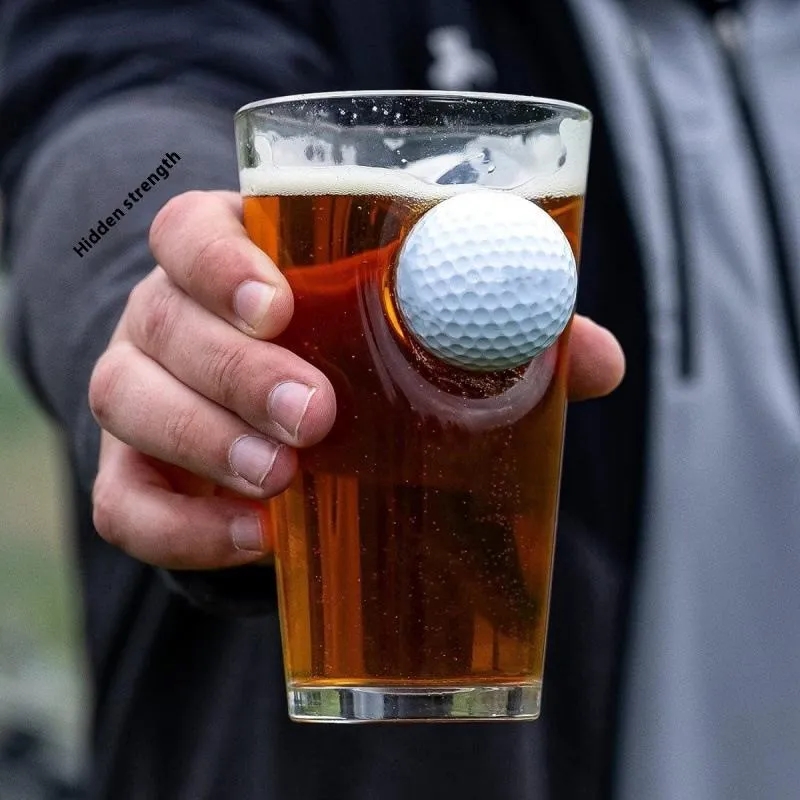 Golf Ball Design Beer Mug - Unique Embedded Glassware 3