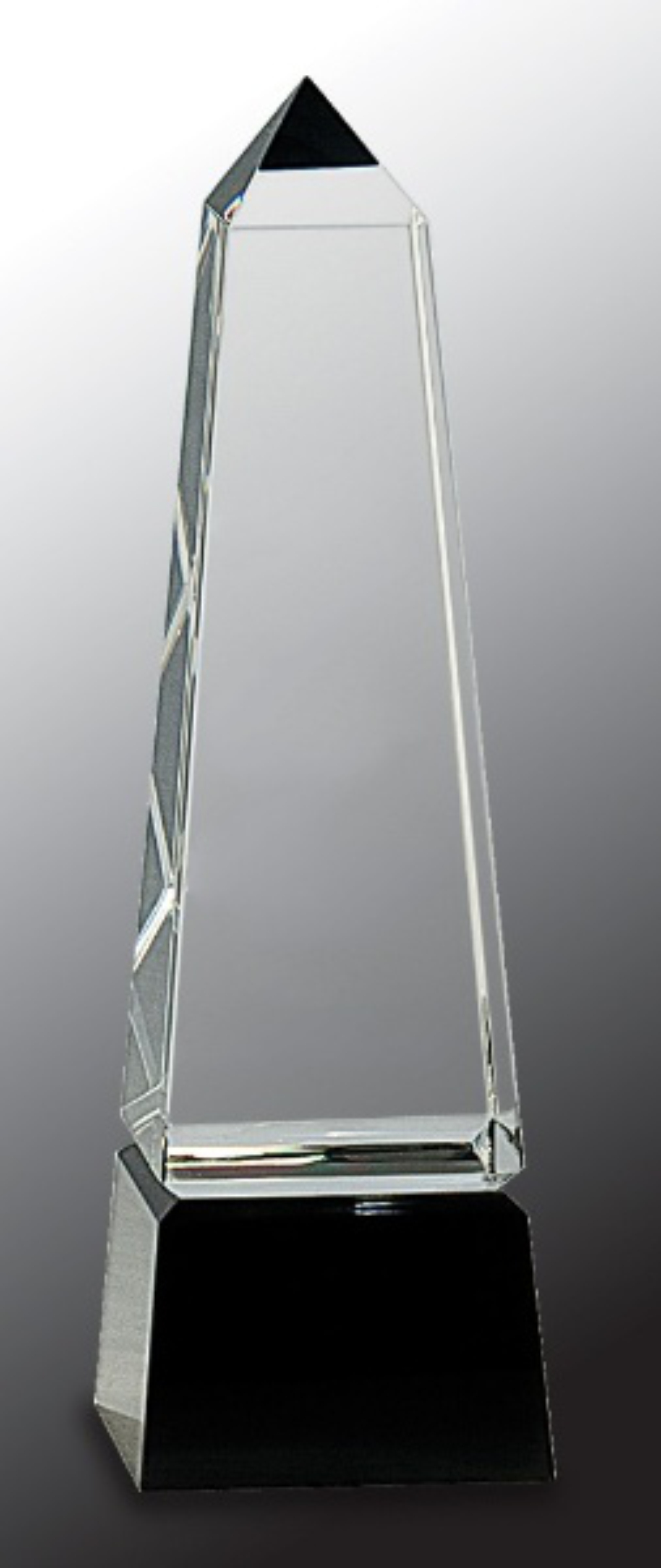 8" Obelisk Crystal on Black Pedestal Base Crystal Award 3
