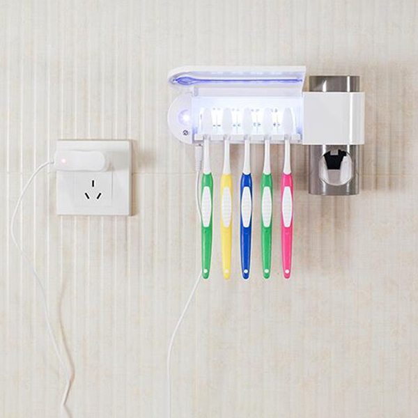 UV Sterilizer Toothbrush Holder,Toothpaste Dispenser Holder 4