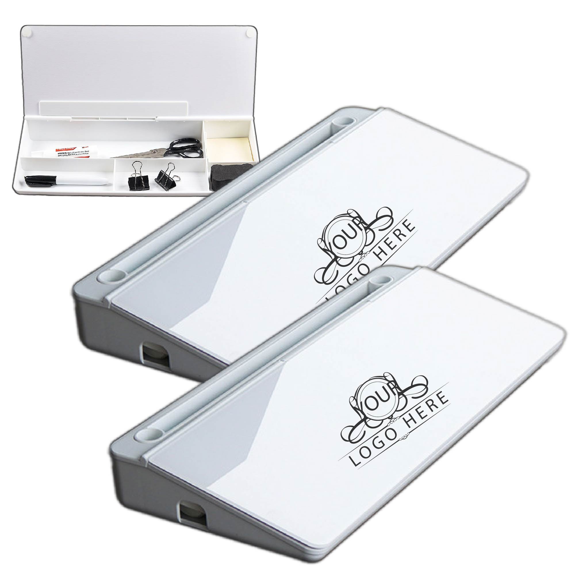 Dry Erase Glass Desktop Whiteboard Organizer 2