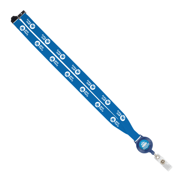 IMPORT 3/4" Polyester Lanyard with Retractable Badge Reel and IPH7 back of neck convenience release. 190