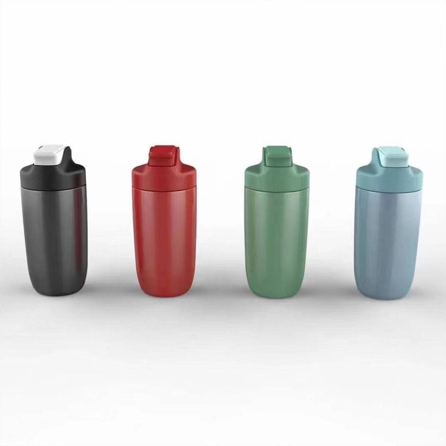 16.1oz stainless steel shaker bottle with sling 1