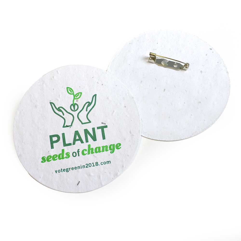 Single-Sided 3" Circle Seed Paper Button Badges 1