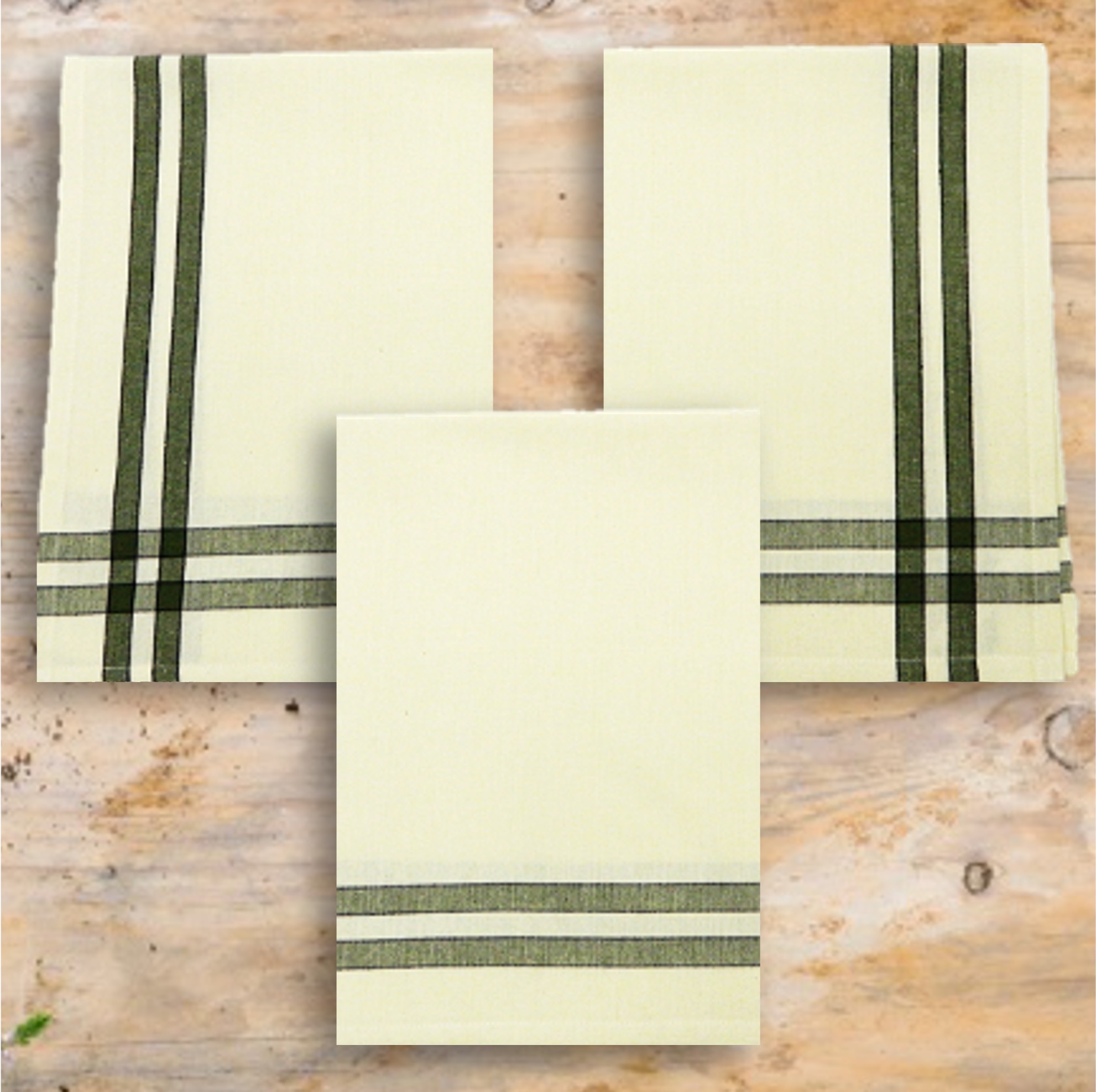 Sage/Black Double Stripe Kitchen Towel - 20"x28" 6
