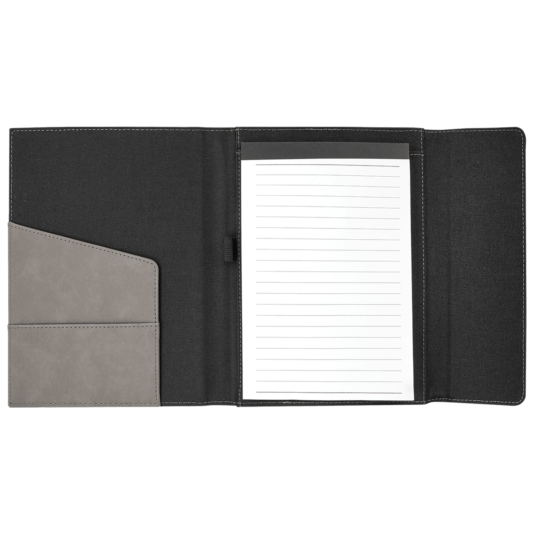 7" x 9" Gray Leatherette & Black Canvas Portfolio 9