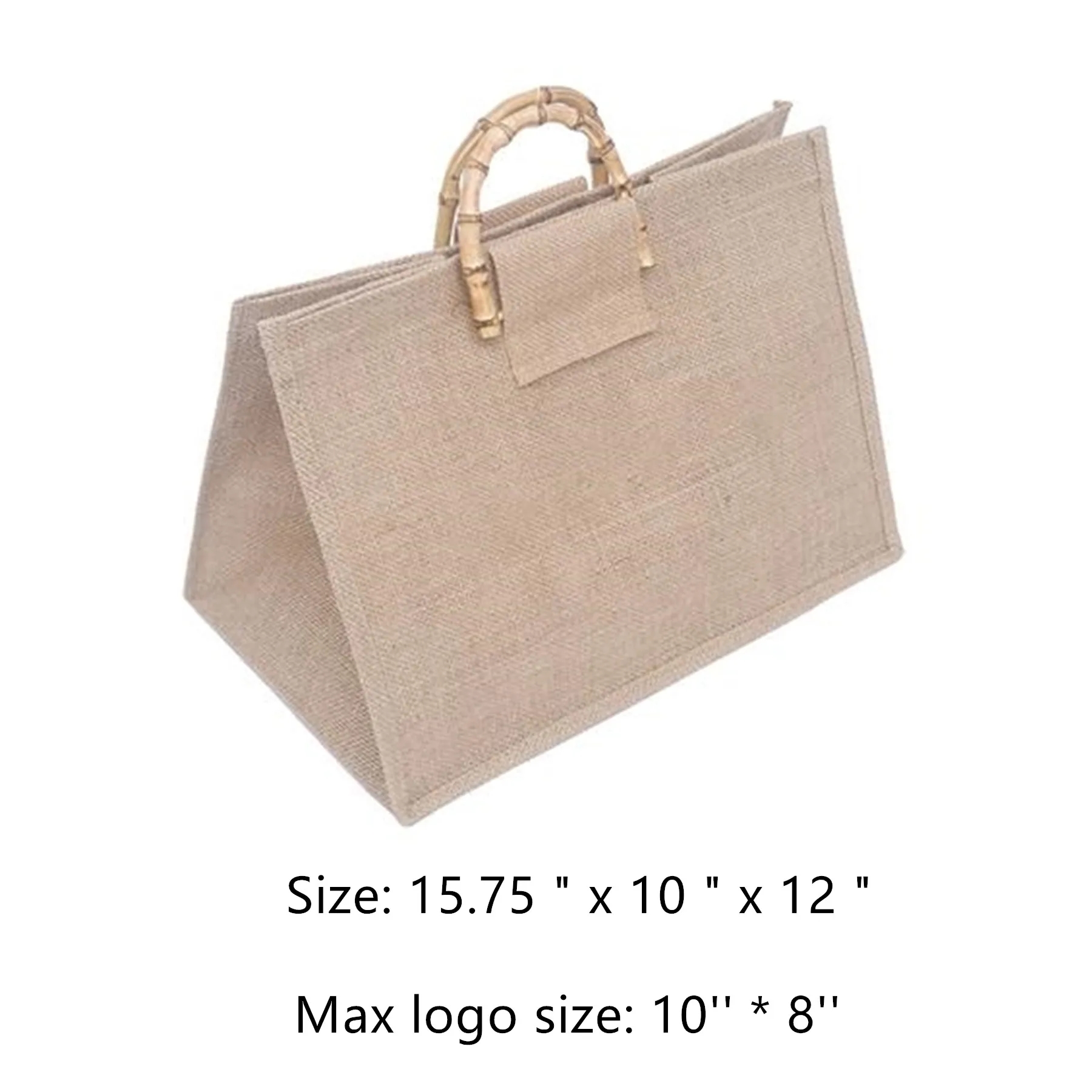 Large Jute Tote Bag, custom tote bag with logo imprint 2