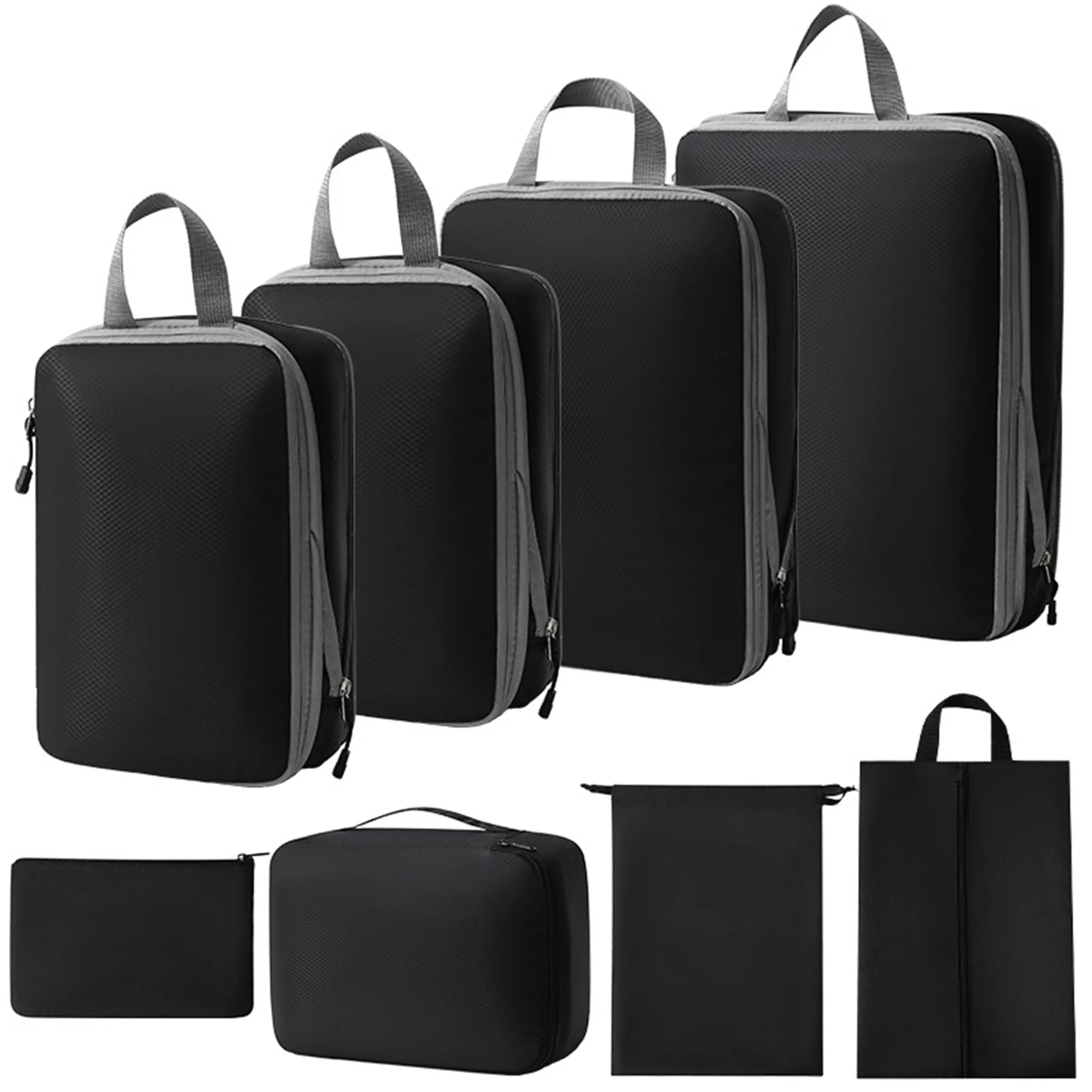8 Set Compression Packing Cubes Travel Accessories 9