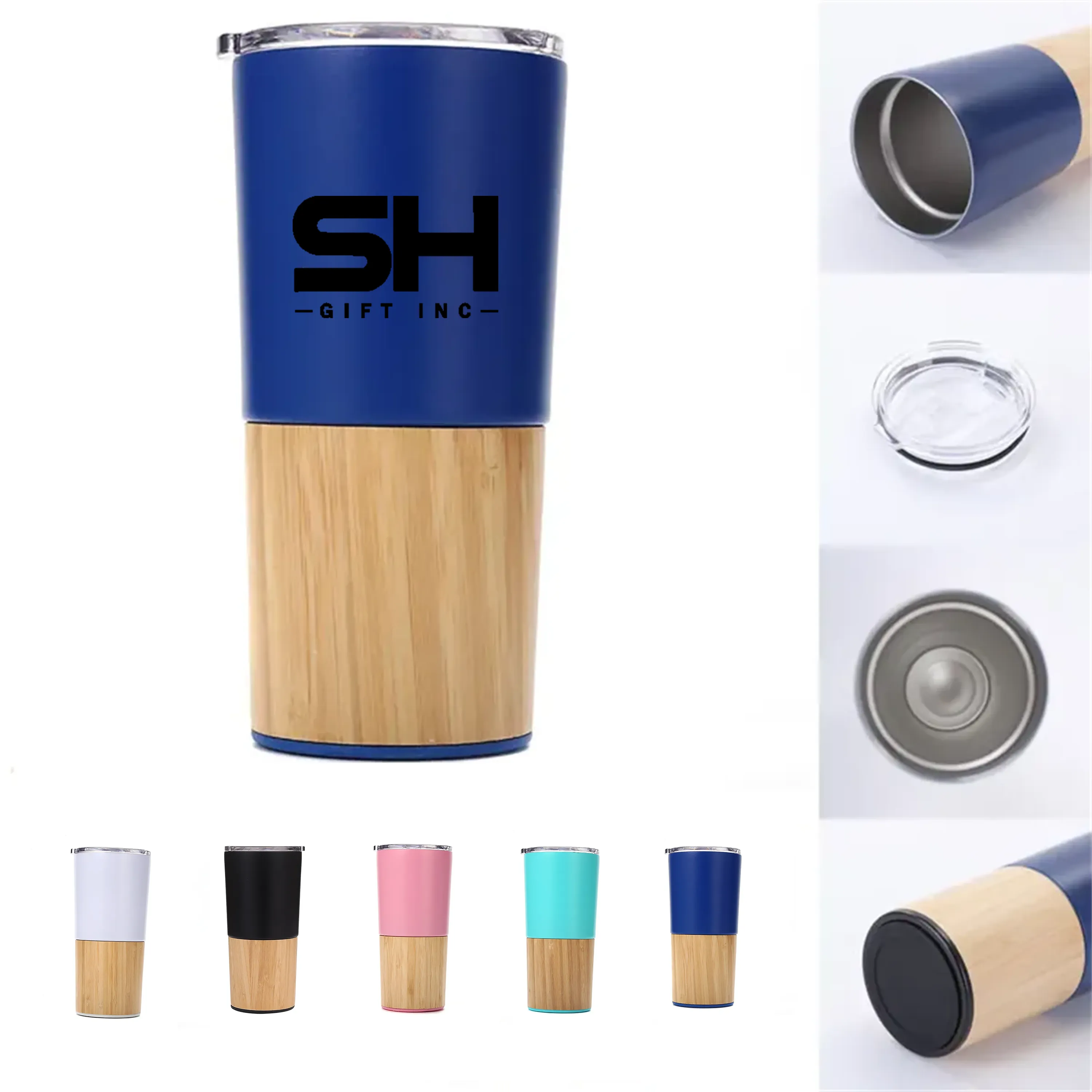 20 oz Stainless Steel Insulated Tumbler with Bamboo 3