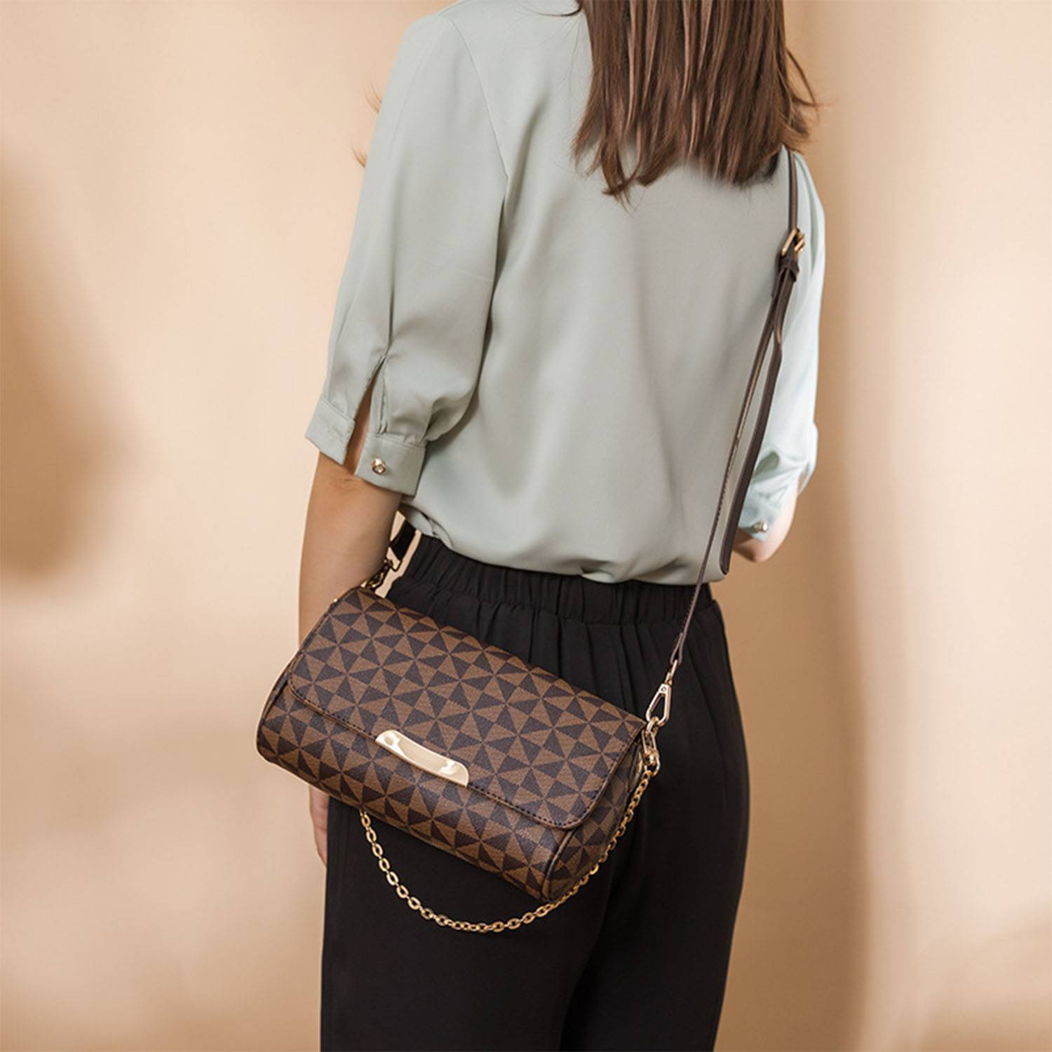 PU Leather Fashion Women Shoulder Chain Crossbody Bag 6
