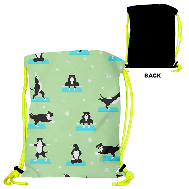 Super Drawstring Pack (One side Imprint)-Neon Yellow Heavy Rope 6