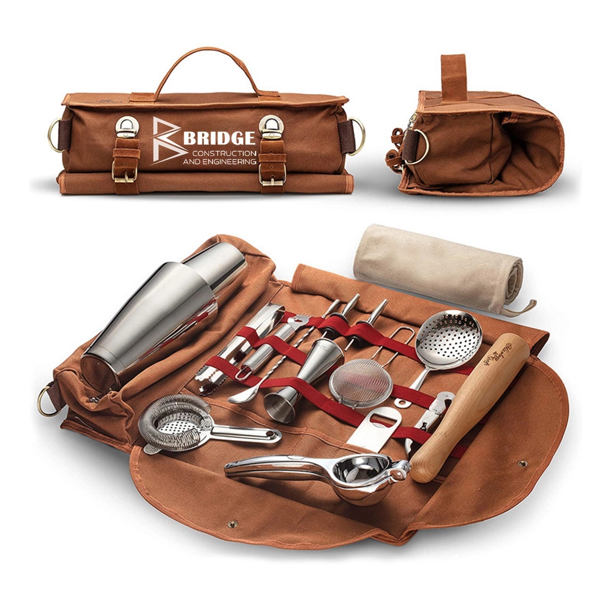 Portable Bartender Cocktail Canvas Storage Travel Bag 2