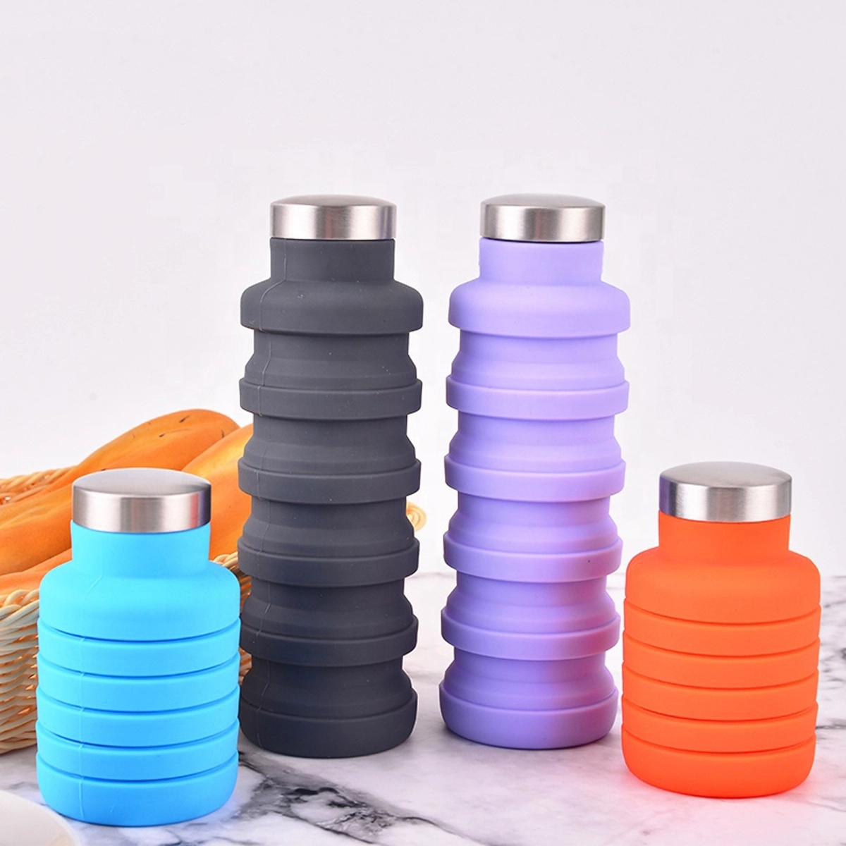 17 Oz Collapsible Silicone Water Bottle 2
