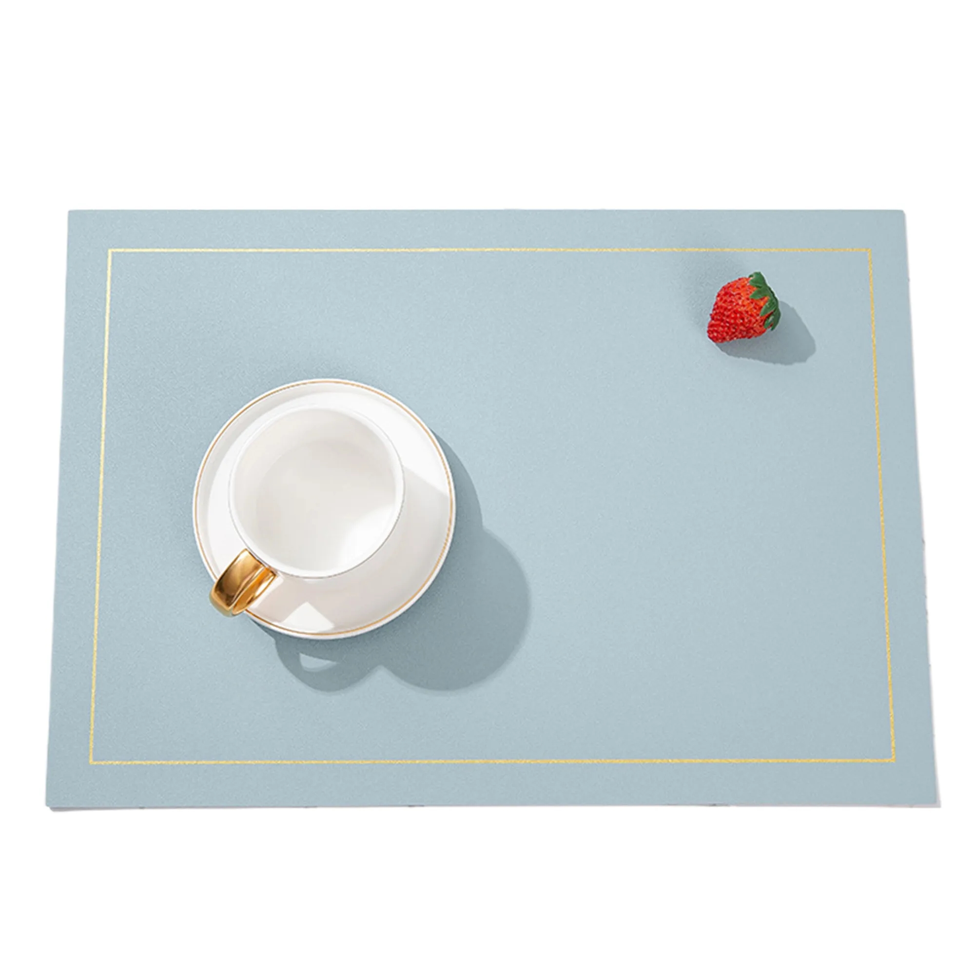 MOQ50 Square Solid PU Leather Dining Mat Waterproof 6