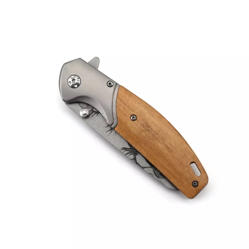 ApexBlade - Olivewood Folding Pocket Knife with Stainless Steel Blade – Full-Color & Gift Box Option 7