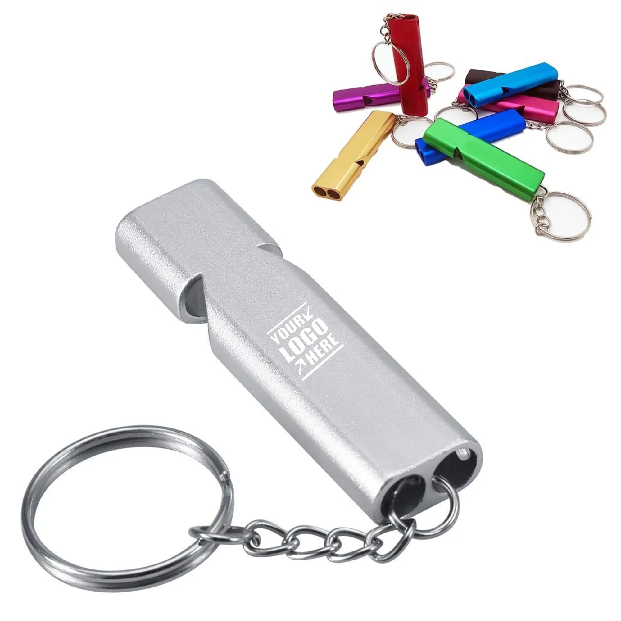 Premium Double Tube Safety Survival Whistles with Keychain 2
