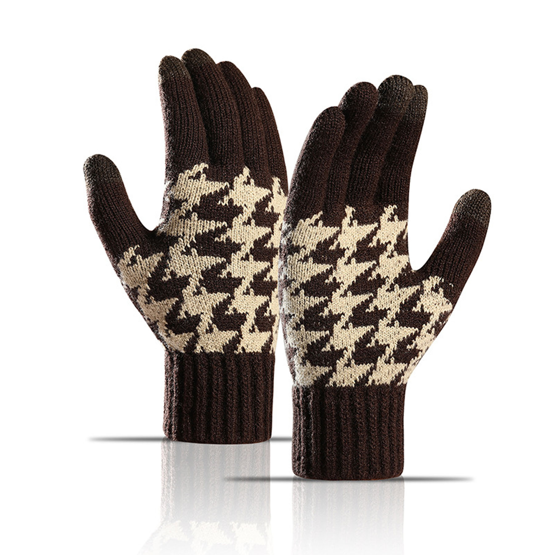 Knitted Woolen Touchscreen Thickened Gloves 2