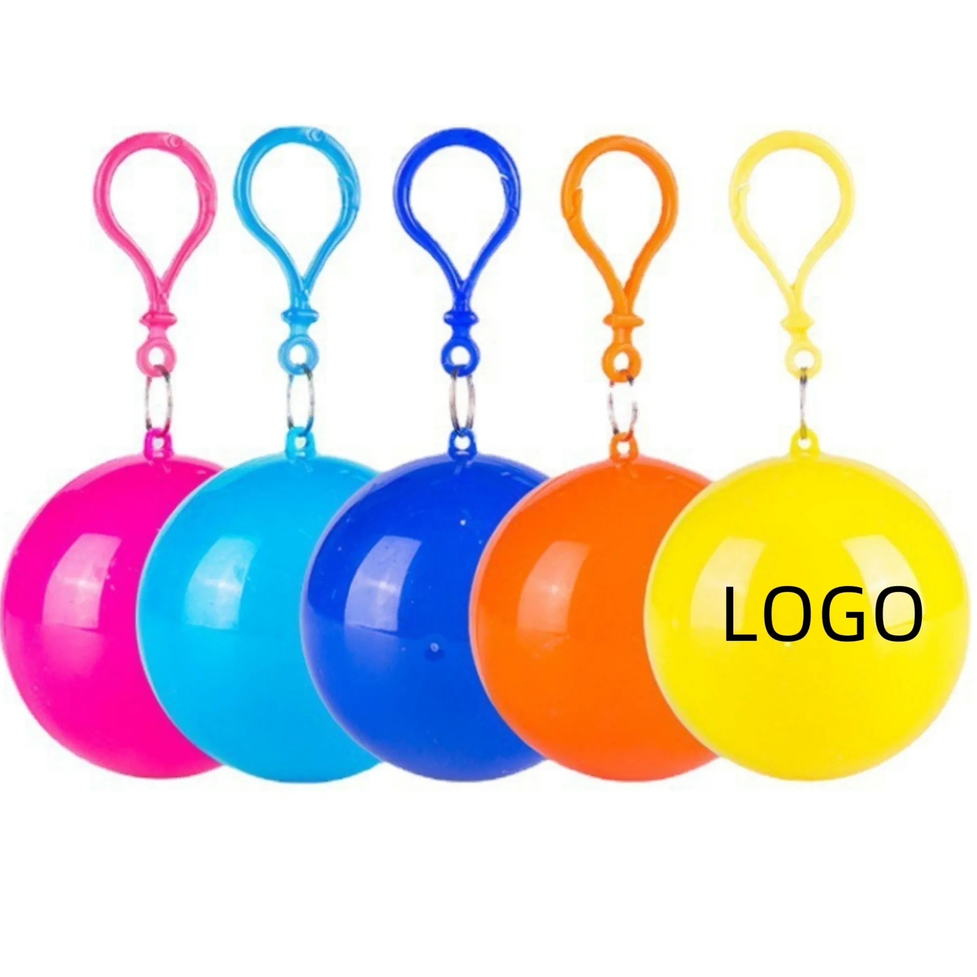 Portable Disposable Emergency Raincoats With Ball Key Chain 3
