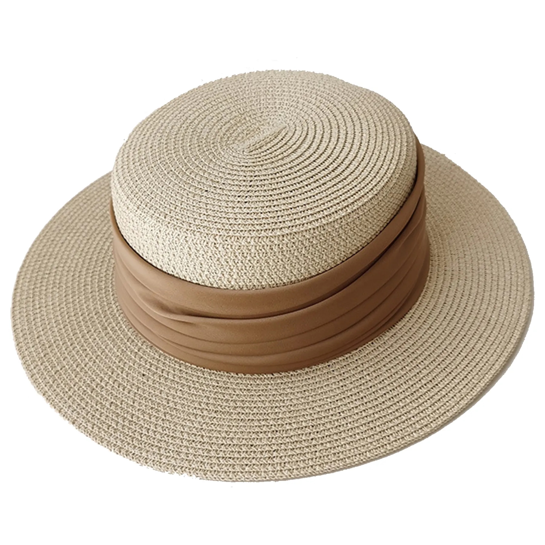 Jute Summer Sun Protection Flat Brim Hat 5