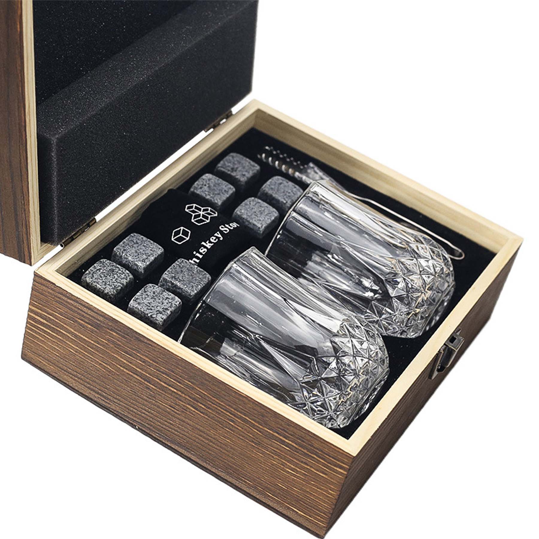Whiskey Chilling Stones Gift Set with Wooden Box 1