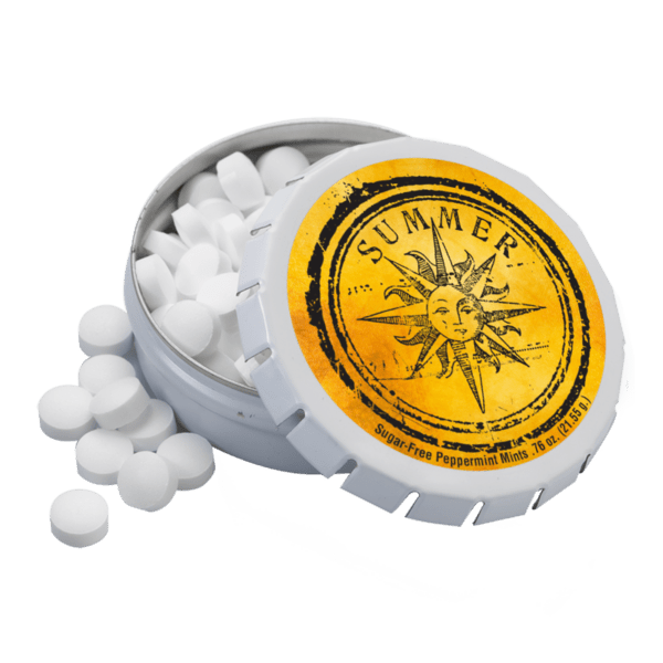 2 1/8" Large Round Push Tin with Mints 11